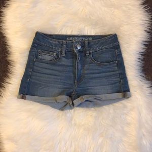 Denim high waisted shorts